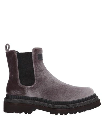 Brunello Cucinelli Ankle Boots In Lead