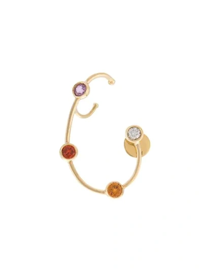 Ana Khouri Jewelled Wire Earring In Gold