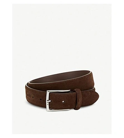 Anderson's Classic Suede Belt In Brown