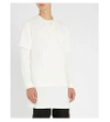 Profound Aesthetic Kurta Longline Cotton-jersey Hoody In White