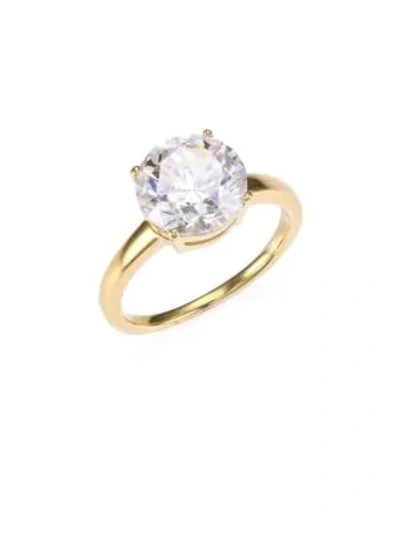 Adriana Orsini Women's 18k Yellow Goldplated Sterling Silver & Round Cubic Zirconia Solitaire Ring