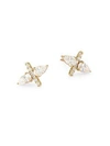 Adriana Orsini 18k Goldplated Sterling Silver Double Pear Stud Earrings