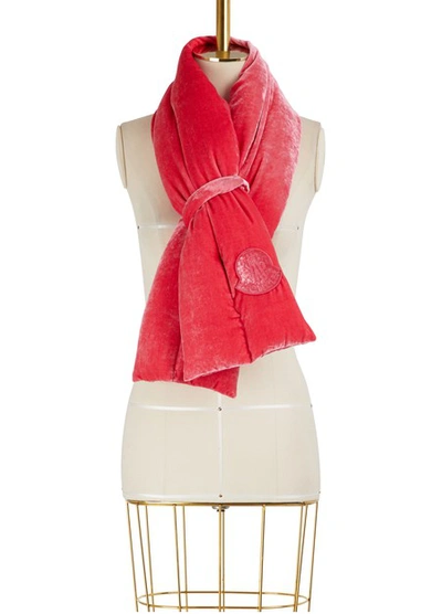 Moncler Sciarpa Velvet Padded Scarf In Fucsia