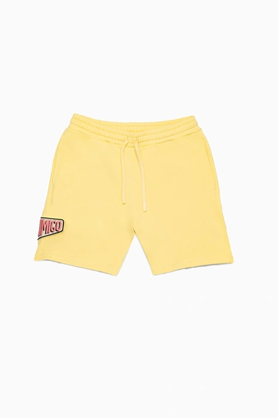 Inimigo Patch Oversized Shorts In Yellow
