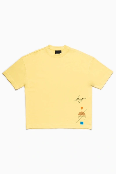 Inimigo Geometric Abstract Oversized T-shirt In Yellow