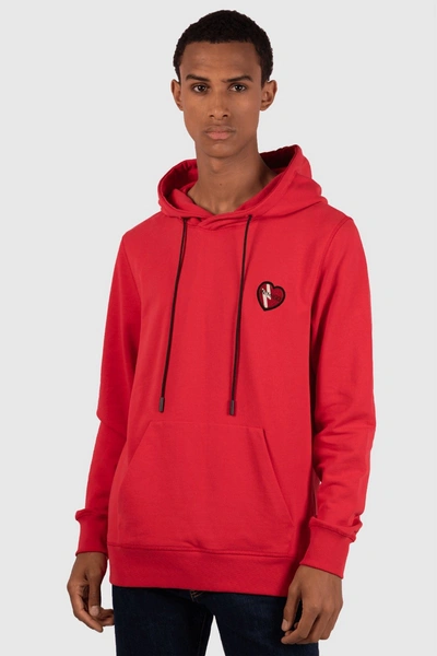 Inimigo Embroidery Hoodie In Red