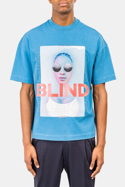 Inimigo Blind Girl Print Oversized T-shirt In Blue