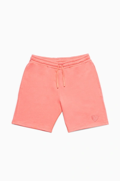 Inimigo Classic Embroidery Heart Shorts In Pink