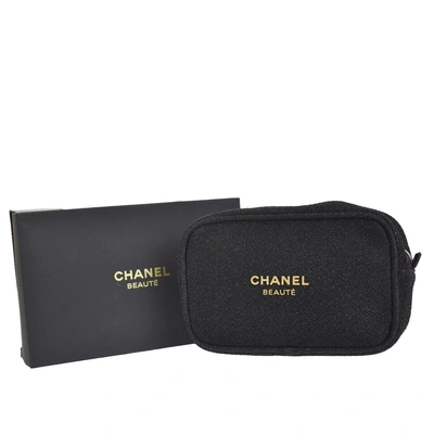 Pre-owned Chanel Canvas Clutch Bag () In Black