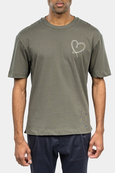 Inimigo Heart Line Comfort T-shirt In Green