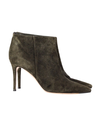 Gianvito Rossi Ankle Boots In Khaki Suede In Green