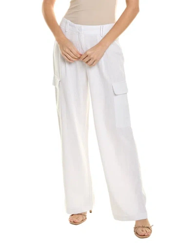 Ellen Tracy Linen-blend Cargo Pant In White