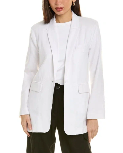 Ellen Tracy Linen-blend Blazer In White