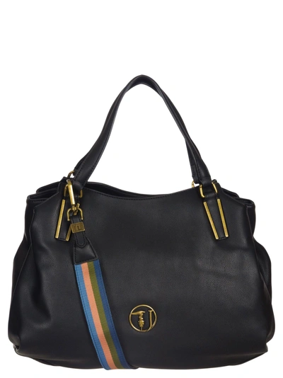 Trussardi Jeans Rabarbaro Medium Tote Bag In Black