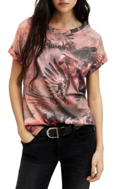 Allsaints Colco Imo Cotton Graphic T-shirt In Canyon Purple