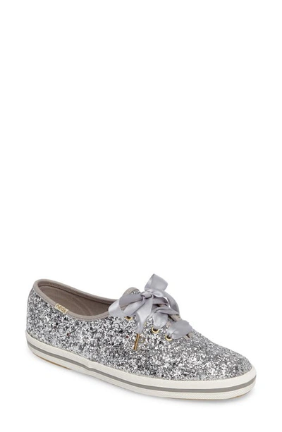 Kate Spade X  New York Women's Glitter Lace Up Sneakers In Silver