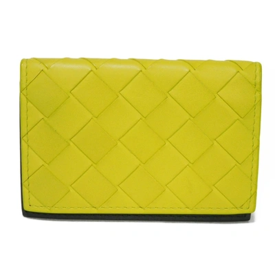 Bottega Veneta Intrecciato Yellow Leather Wallet  ()
