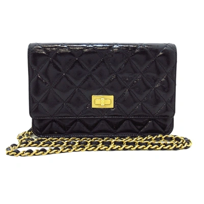 Pre-owned Chanel 2.55 Black Leather Wallet  ()