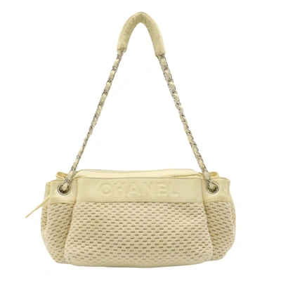 Pre-owned Chanel Beige Cotton Shoulder Bag ()