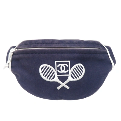 Pre-owned Chanel Blue Canvas Clutch Bag ()