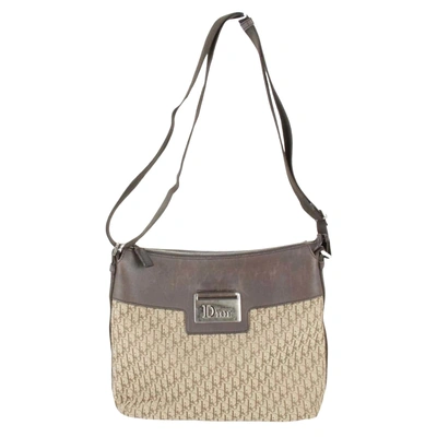 Dior Trotter Brown Canvas Shoulder Bag () In Gray