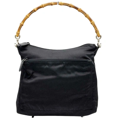 Gucci Bamboo Black Synthetic Tote Bag () In Gold