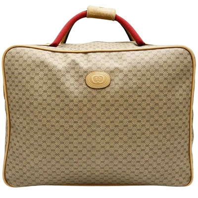Gucci Sherry Beige Canvas Travel Bag () In Black