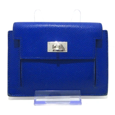 Hermes Hermès Kelly Blue Leather Wallet  ()