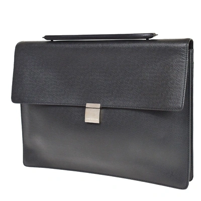 Pre-owned Louis Vuitton Angara Black Leather Briefcase Bag ()