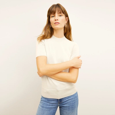 M.m.lafleur The Shani Top - Cotton Silk Knit In Ivory