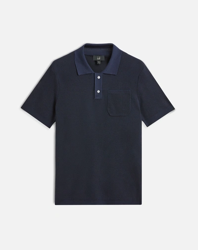 Dunhill Archive Textured Short Sleeve Polo In Black