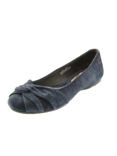 Born Lilly Womens Knot-front Suede Ballet Flats In Blue