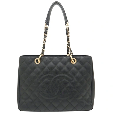 Pre-owned Chanel Shopping Leather Tote Bag () In Black