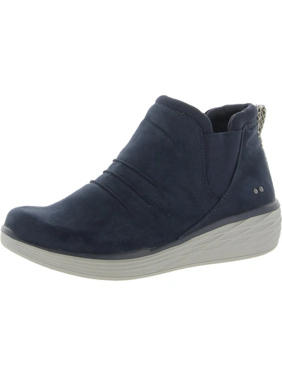 Ryka Niah Womens Faux Suede Ankle Boots In Blue