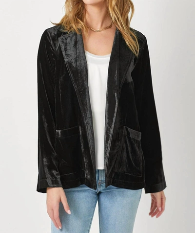 Mystree Velvet Open Jacket In Black