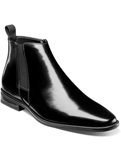 Stacy Adams Knox Mens Leather Ankle Chelsea Boots In Black