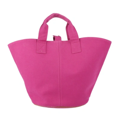 Hermes Cabas Leather Tote Bag () In Pink