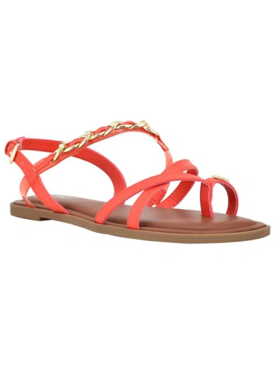 Gbg Los Angeles Resia Womens Chain Logo Ankle Strap In Pink