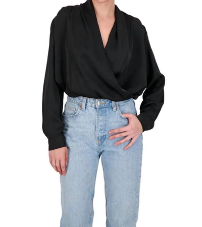 Amanda Maria Wrap Top In Black