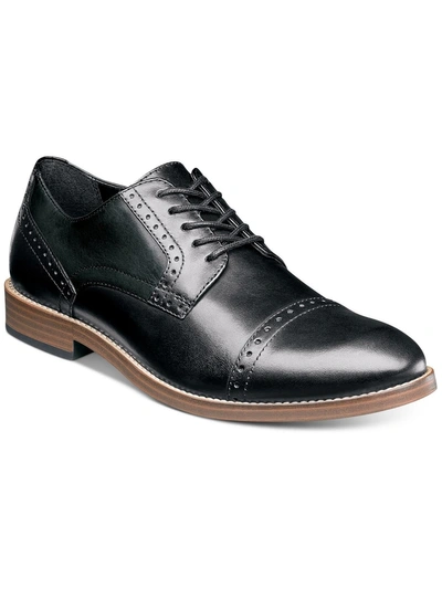 Nunn Bush Middleton Mens Leather Lace-p Oxfords In Black