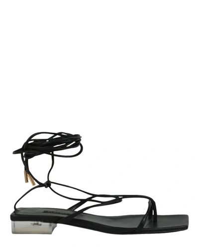 Versace Lace-up Sandals In Black