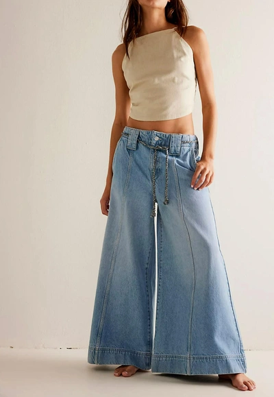 Free People We The Free Sheer Luck Wide-leg Jeans In Bright Eyes In Multi