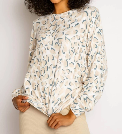Pj Salvage Wild About You Long Sleeve Top In Oatmeal In White
