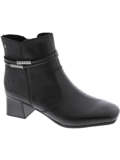 Rieker Susi 73 Womens Leather Square Toe Ankle Boots In Black