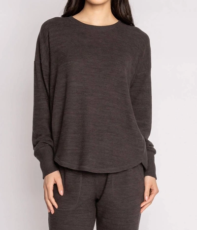 Pj Salvage Long Sleeve Peachy Top In Slate In Grey