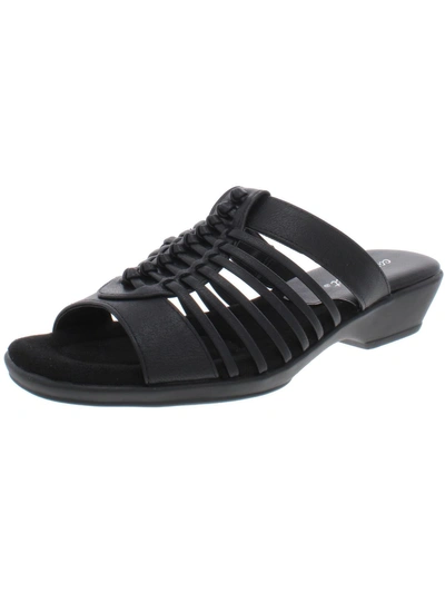 Easy Street Nola Womens Strappy Slip On Slide Sandals In Black