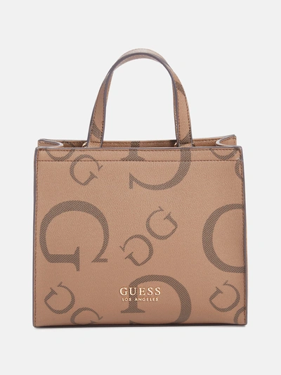 Guess Factory Lindey Mini Tote In Brown