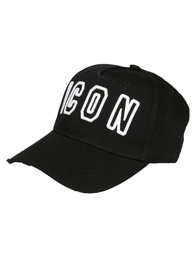 Dsquared2 Icon Baseball Cap In Nero-bianco