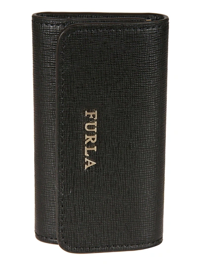 Furla Saffiano Key Case In Black