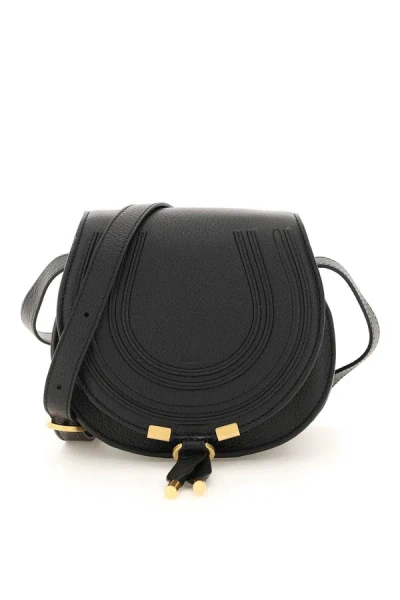 Chloé Chloe Black Leather Small Marcie Saddle Bag